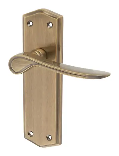 Baltersan lever door handle in antique brass (H28) – McKee Joinery, Ayrshire