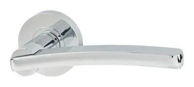 Caprington lever door handle in polished chrome (H10) – McKee Joinery, Ayrshire