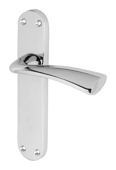 Craigie lever door handle in polished chrome (H29) – McKee Joinery, Ayrshire