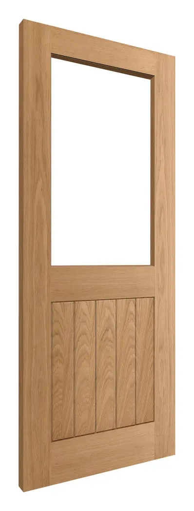 Irvine Half Light Clear Glazed internal door in unfinished oak veneer (D05) – supplied and fitted by McKee Joinery, Ayrshire