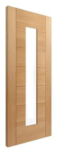 Prestwick 1 Light Clear Glazed internal door in pre-finished oak veneer (D18) – supplied and fitted by McKee Joinery, Ayrshire