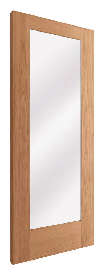 Troon 1 Light Clear Glazed internal door in pre-finished oak veneer (D20) – supplied and fitted by McKee Joinery, Ayrshire