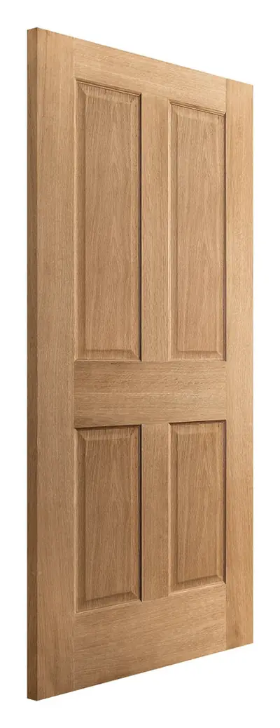 Alloway 4 Panel internal door in unfinished oak veneer (D23) – supplied and fitted by McKee Joinery, Ayrshire