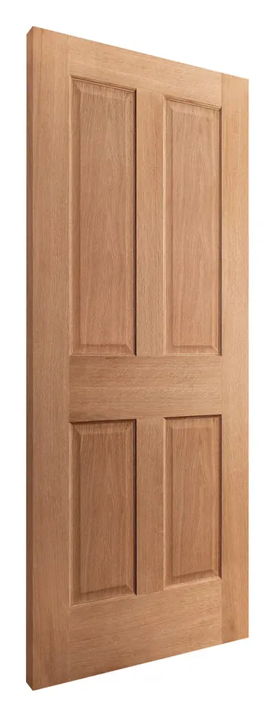 Alloway 4 Panel internal door in pre-finished oak veneer (D28) – supplied and fitted by McKee Joinery, Ayrshire