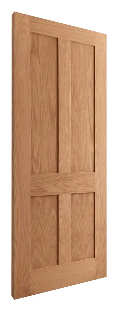 Alloway 4 Panel Flat internal door in pre-finished oak veneer (D29) – supplied and fitted by McKee Joinery, Ayrshire