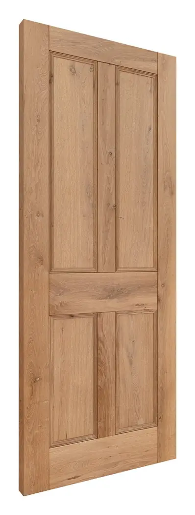 Alloway 4 Panel Rustic internal door in pre-finished oak veneer (D30) – supplied and fitted by McKee Joinery, Ayrshire