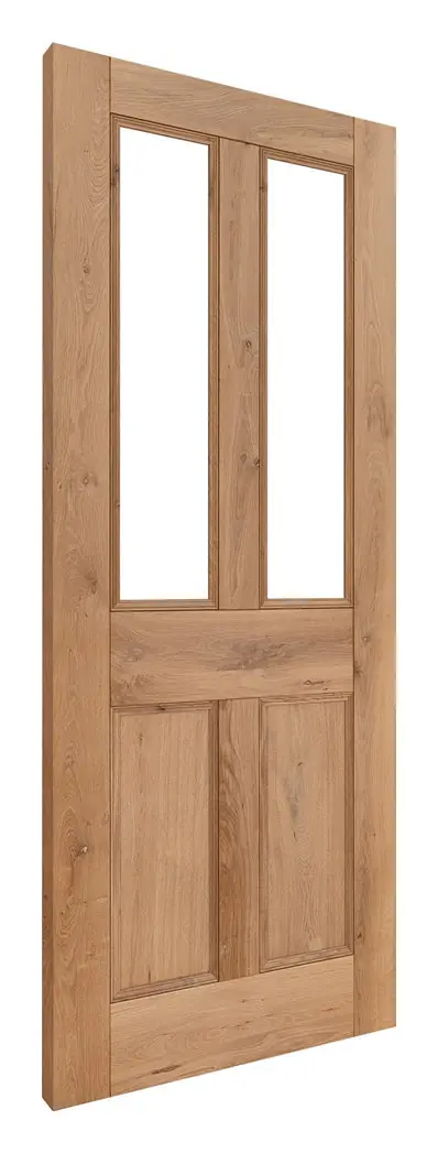 Alloway 2 Light Clear Glazed Rustic internal door in pre-finished oak veneer (D31) – supplied and fitted by McKee Joinery, Ayrshire