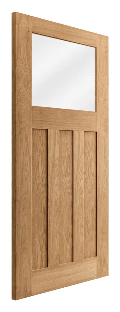 Largs 3 Panel 1 Light Clear Glazed internal door in pre-finished oak veneer (D34) – supplied and fitted by McKee Joinery, Ayrshire