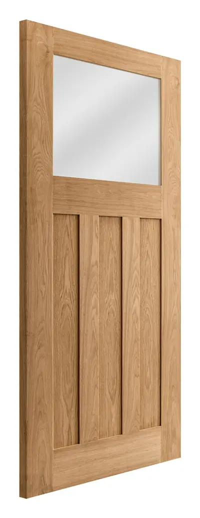 Largs 3 Panel 1 Light Frosted Glazed internal door in pre-finished oak veneer (D35) – supplied and fitted by McKee Joinery, Ayrshire