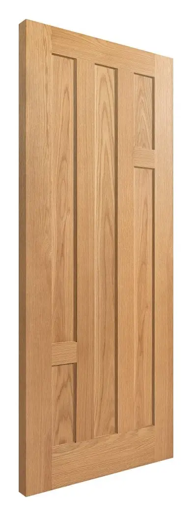 Stewarton 5 Panel internal door in pre-finished oak veneer (D50) – supplied and fitted by McKee Joinery, Ayrshire