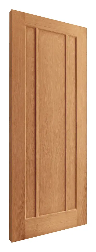 Girvan 3 Panel internal door in pre-finished oak veneer (D52) – supplied and fitted by McKee Joinery, Ayrshire
