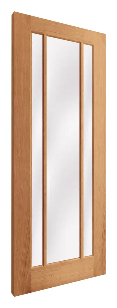 Girvan 3 Light Clear Glazed internal door in pre-finished oak veneer (D53) – supplied and fitted by McKee Joinery, Ayrshire
