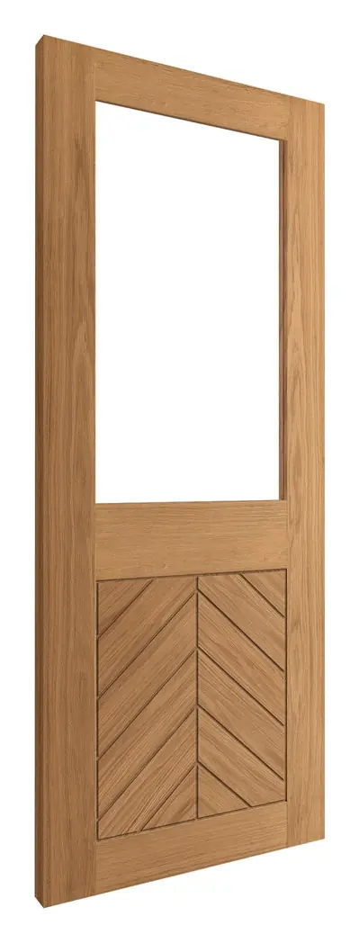 Saltcoats Clear Glazed internal door in pre-finished oak veneer (D55) – supplied and fitted by McKee Joinery, Ayrshire
