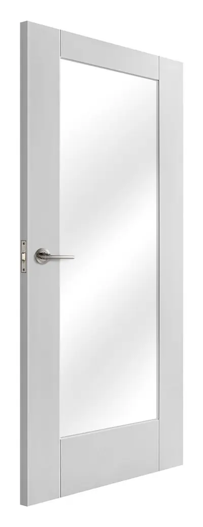 Troon Clear Glazed internal door in white primed (D61) – supplied and fitted by McKee Joinery, Ayrshire
