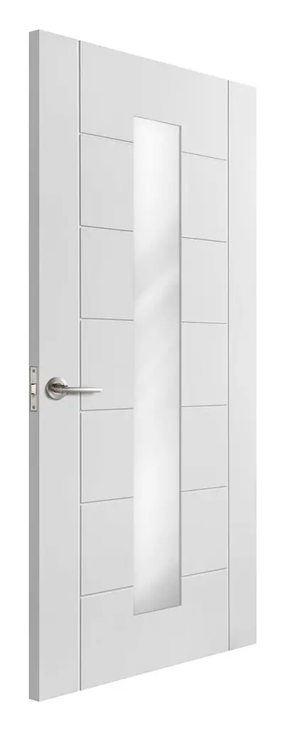 Prestwick 1 Light Clear Glazed internal door in white primed (D64) – supplied and fitted by McKee Joinery, Ayrshire