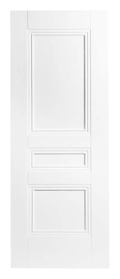 Beith 3 Panel internal door in white primed (D68) – supplied and fitted by McKee Joinery, Ayrshire