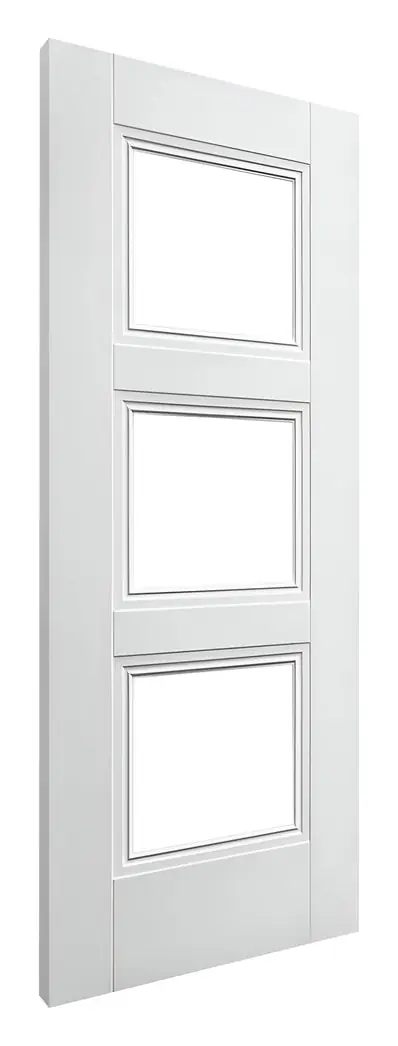 Maybole 3 Light Clear Glazed internal door in white primed (D73) – supplied and fitted by McKee Joinery, Ayrshire
