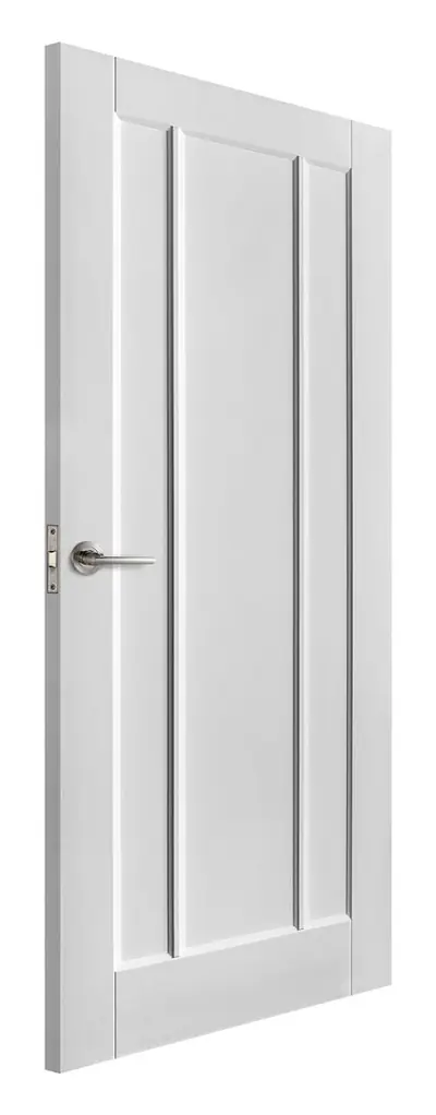 Girvan 3 Panel internal door in white primed (D76) – supplied and fitted by McKee Joinery, Ayrshire