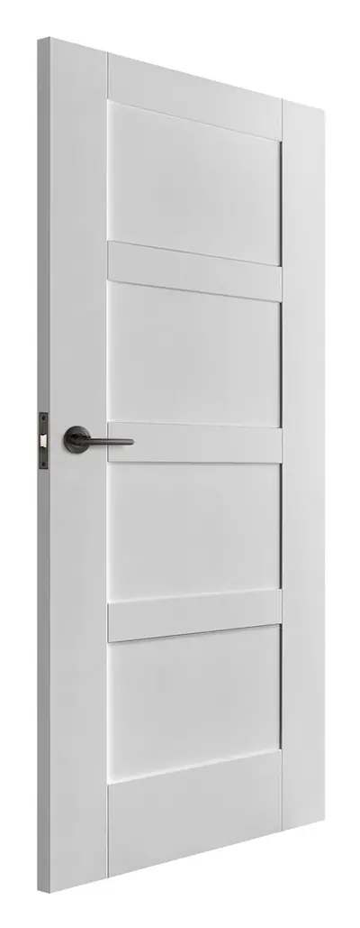 Kilwinning Flat 4 Panel internal door in white primed (D78) – supplied and fitted by McKee Joinery, Ayrshire