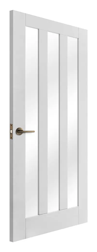 Ardrossan 3 Light Clear Glazed internal door in white primed (D82) – supplied and fitted by McKee Joinery, Ayrshire