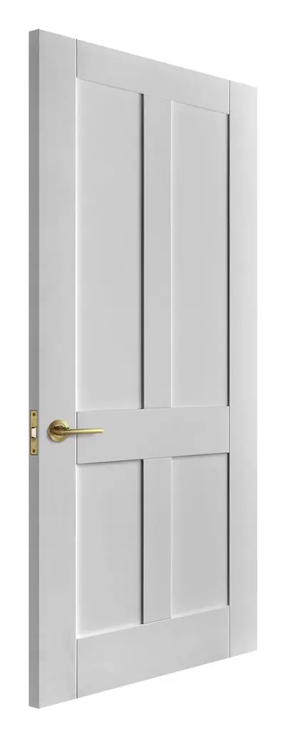 Dundonald Flat 4 Panel internal door in white primed (D84) – supplied and fitted by McKee Joinery, Ayrshire