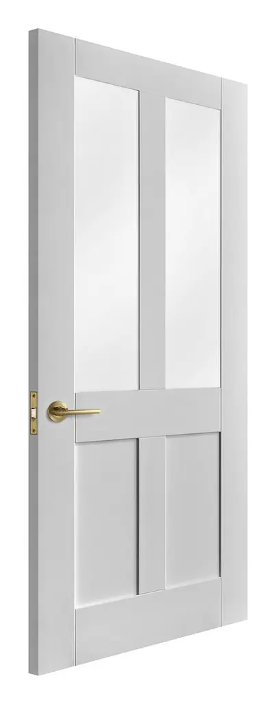 Dundonald Flat 2 Panel 2 Light Frosted Glazed internal door in white primed (D86) – supplied and fitted by McKee Joinery, Ayrshire