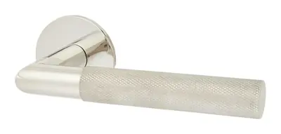 Dunure lever door handle in polished stainless (H03) – McKee Joinery, Ayrshire