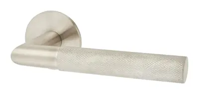 Dunure door handle in satin stainless