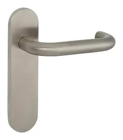 Fullarton door handle in satin stainless steel