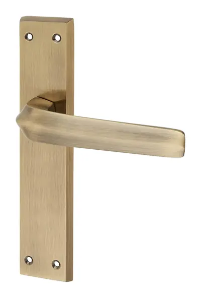 Glenapp lever door handle in antique brass (H25) – McKee Joinery, Ayrshire