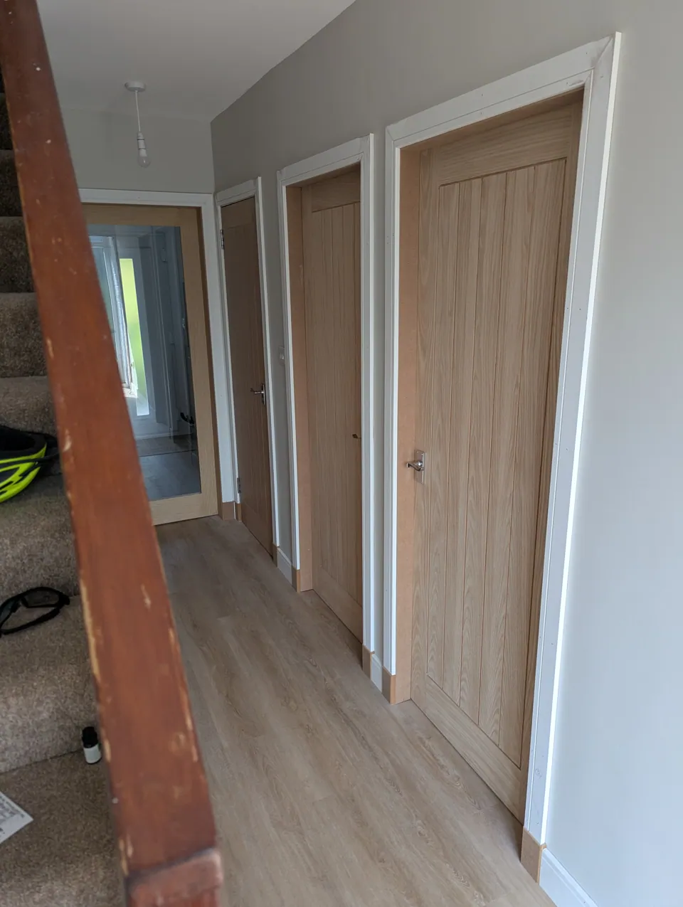 Cottage style doors along the hall