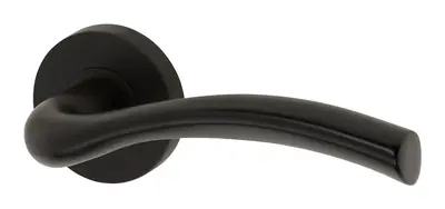 Kilkerran lever door handle in matt black (H14) – McKee Joinery, Ayrshire