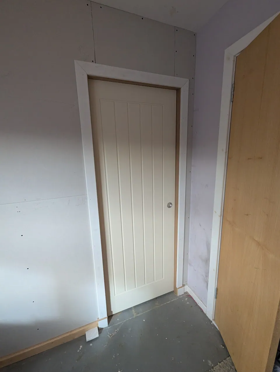 Pocket door fitted and closed