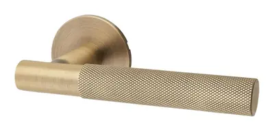 Turnberry lever door handle in matt antique brass (H04) – McKee Joinery, Ayrshire