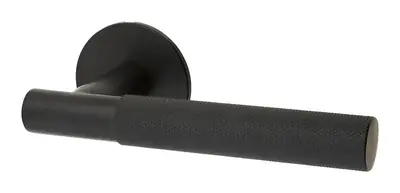 Turnberry lever door handle in matt black (H04) – McKee Joinery, Ayrshire